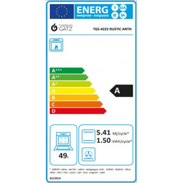 Thermogatz TGS 4222 RUSTIC ANTH Κουζίνα Υγραερίου 49lt με Εστίες Υγραερίου Π60εκ. Γκρι